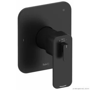 Black Finish 3-Way Thermostatic Shower Valve Trim - Equinox TEQ47BK RIOBEL