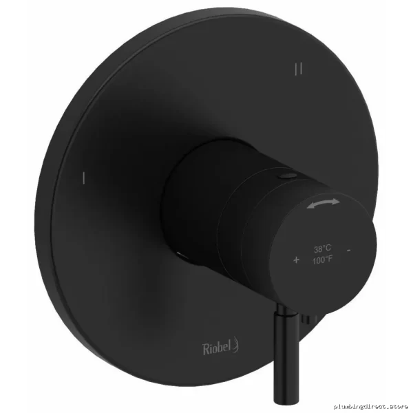Black Riu 5-Function Thermostatic Valve Trim Set - RIOBEL TRUTM45BK