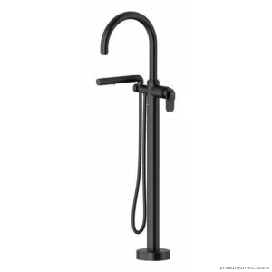 Black Arca Floor Mount Tub Filler - Single Hole, Stylish RIOBEL TAA39BK Design