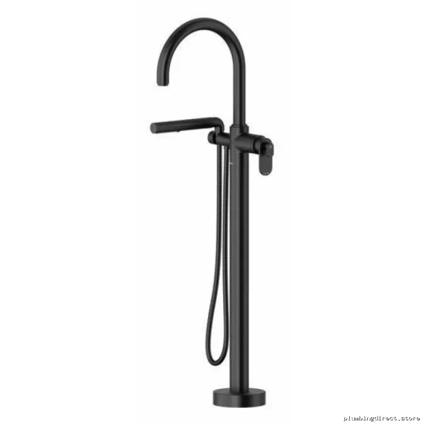 Black Arca Floor Mount Tub Filler - Single Hole, Stylish RIOBEL TAA39BK Design