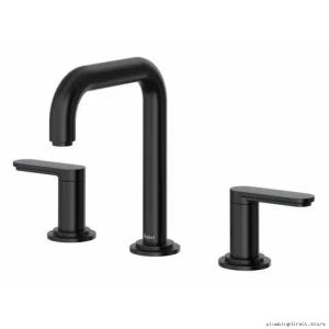 Black Arca Widespread Bathroom Faucet 1.2 GPM with U-Spout and Lever Handles