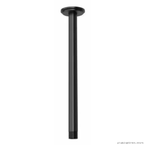 Black Ceiling-Mounted Shower Arm w/Round Escutcheon – 9-inch RioBel