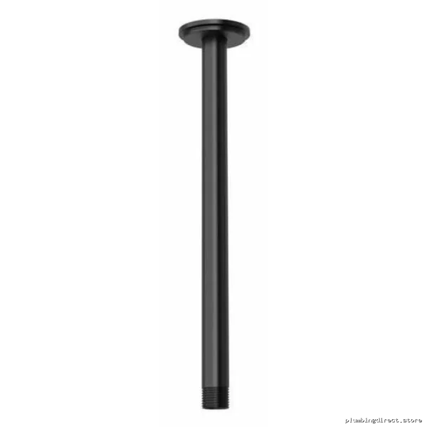 Black Ceiling-Mounted Shower Arm w/Round Escutcheon – 9-inch RioBel