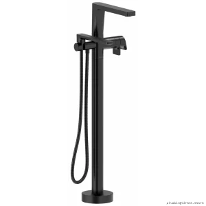 Black Floor-Mounted Tub Fillers w/ Easy-Lever Handles | Single-Hole Model价格为... no price here.