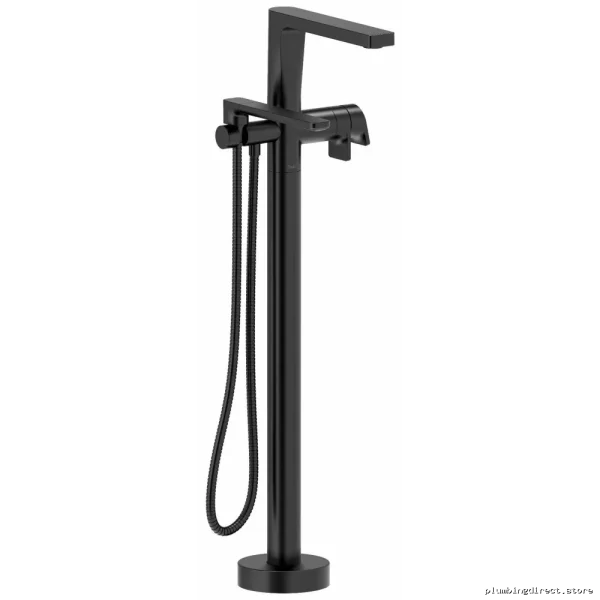 Black Floor-Mounted Tub Fillers w/ Easy-Lever Handles | Single-Hole Model价格为... no price here.
