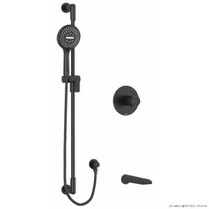 Black Modern Tub & Shower Faucet Trim Kit | RioBel TKIT