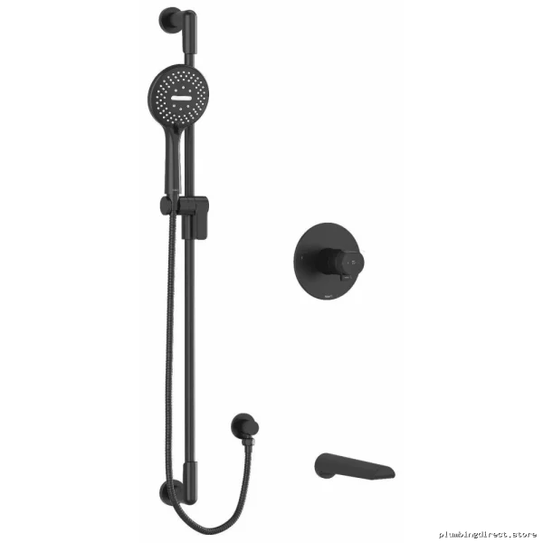 Black Modern Tub & Shower Faucet Trim Kit | RioBel TKIT