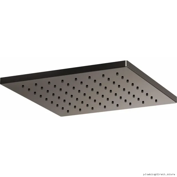 Square Brilliance Black Onyx Rain Showerhead - Modern Design