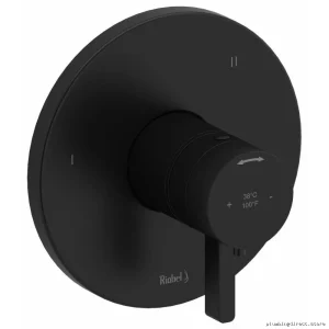 Black Paradox 3-Function Thermostatic Valve Trim | TPXTM47BK RIOBEL Model