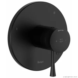 Precision 5-Function Thermostatic Valve Trim - Black TEDTM45BK RIOBEL