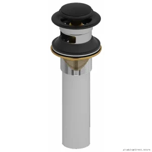 Riobel Pro Black Push-Button Drain - Overflow-Resistant Bathroom Sink Solution