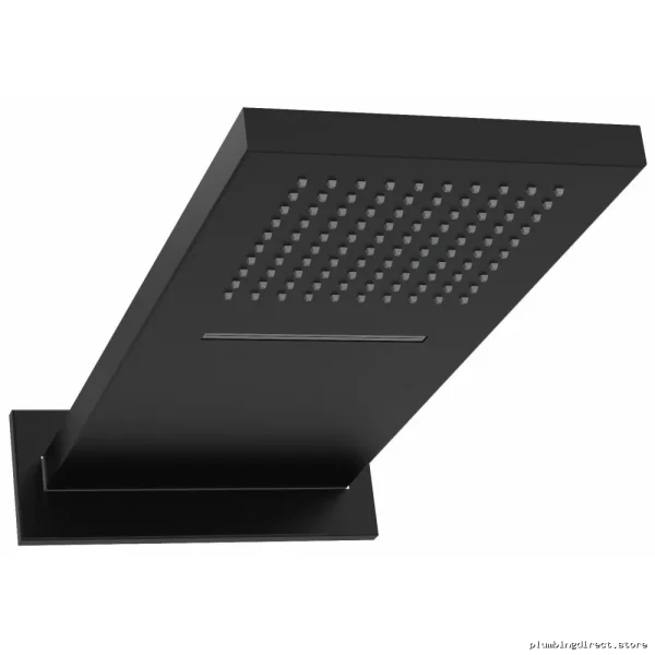 Black Rectangle Rainfall Shower Head with Cascade Spray by Riobel