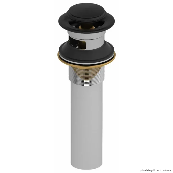 Black RIOBEL DB150BK Push Drain with Overflow for Modern Bathroom Sinks