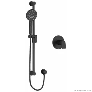 Black Riobel Ode Pressure Balance Shower System with PEX Connection