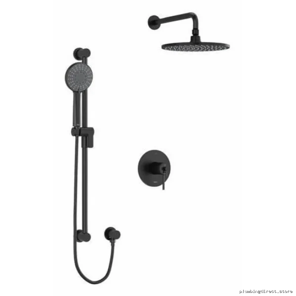 Black Premium RIOBEL Tub & Shower Faucet Trim Set - Stylish TKIT1623BK
