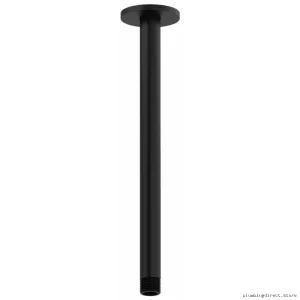 Black Round Ceiling Shower Arm with Escutcheon - 12 Inch RIOBEL 507BK