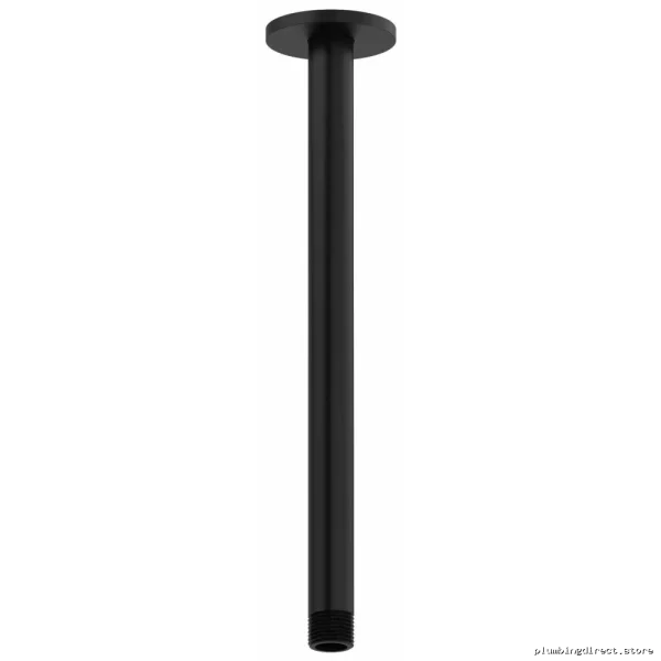 Black Round Ceiling Shower Arm with Escutcheon - 12 Inch RIOBEL 507BK