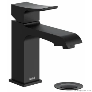 Black Single Hole Bathroom Faucet 1.2 GPM Water-Saving Lever Handle ZS01BK