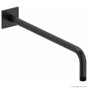 Black Square Wall Mount Shower Arm 16 Inch with Escutcheon by Riobel