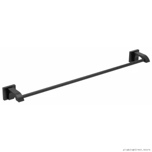 Stylish 24in Black Stainless Steel Towel Bar - Modern Bathroom Rack by Zendo