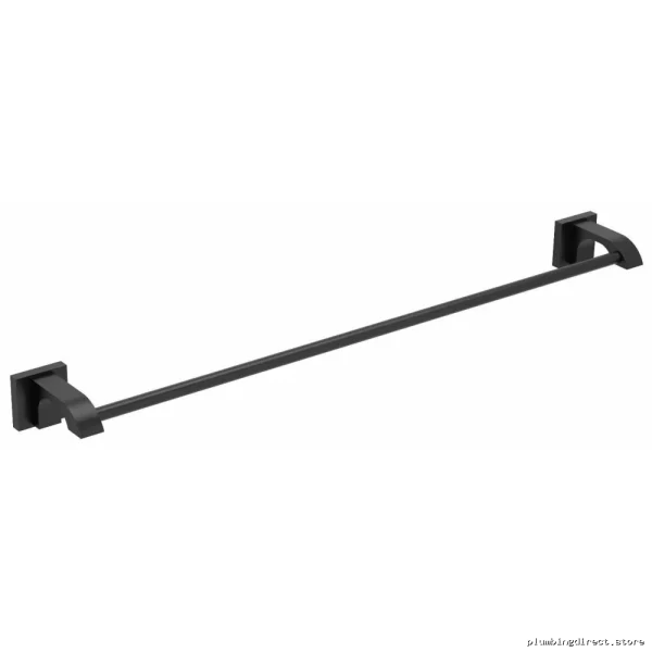 Stylish 24in Black Stainless Steel Towel Bar - Modern Bathroom Rack by Zendo