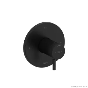 Black 3-in-1 Thermostatic Shower Valve Trim - Riu TRUTM23BK