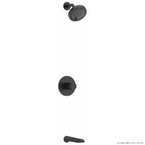 Black Thermostatic Shower Faucet with PEX Connection - RIOBEL KIT4744PBBK-EX