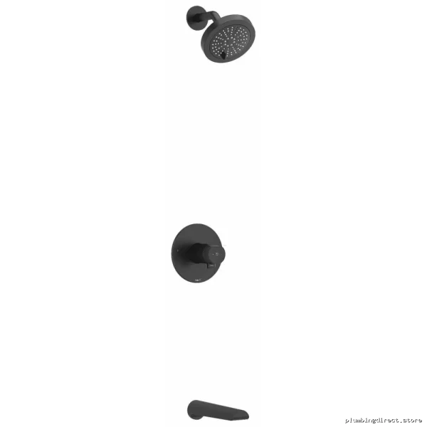 Black Thermostatic Shower Faucet with PEX Connection - RIOBEL KIT4744PBBK-EX