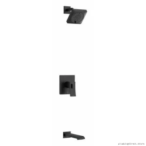 Black Thermostatic Shower Faucet with PEX Connection Kit4744ZOTQBK-EX by RIOBEL