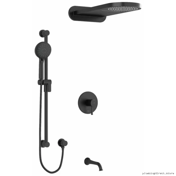 Black Thermostatic Shower Mixer Valve with Edge Design KIT2745EDTMBK