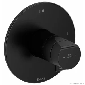 Black 3-Function Thermostatic Valve Trim for Shower - RioBel TPB23BK