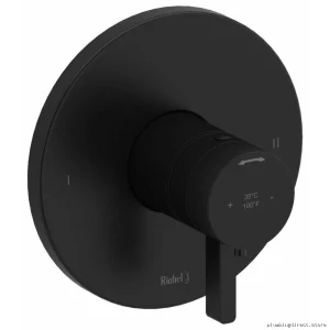 Black Thermostatic Shower Valve Trim with Dual Function - Paradox TPXTM44BK