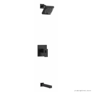 Black Kubik Thermostatic Tub & Shower Faucet with PEX Connection