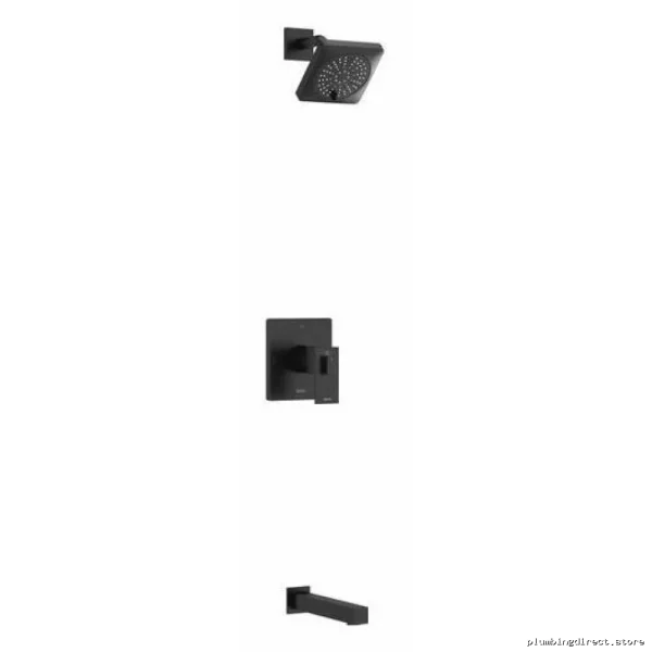Black Kubik Thermostatic Tub & Shower Faucet with PEX Connection