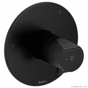 Black 3-Function Thermostatic Valve Trim for RIOBEL TPB47BK - Modern Faucet Control