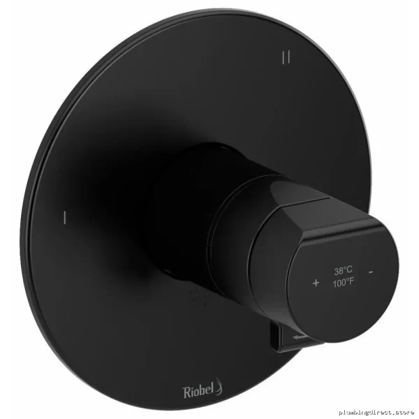 Black 3-Function Thermostatic Valve Trim for RIOBEL TPB47BK - Modern Faucet Control