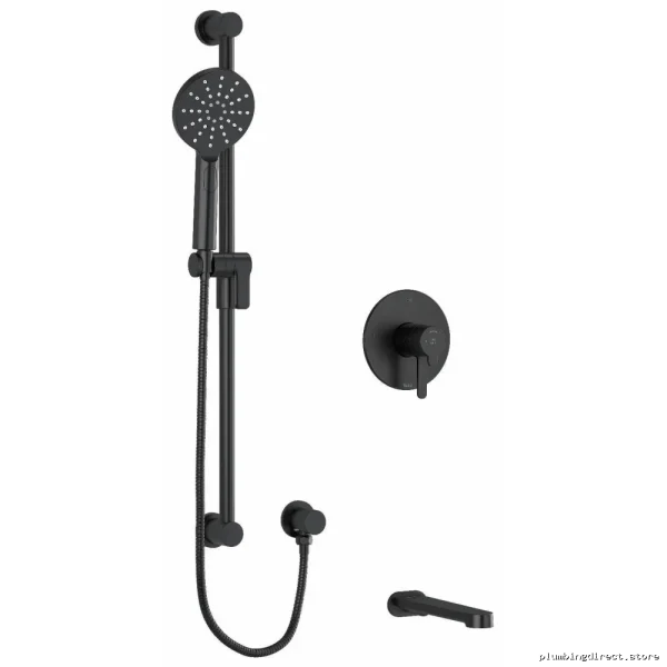 Black Tub and Shower Faucet Trim Kit by RIOBEL Nibi Series TKIT1244NBBK