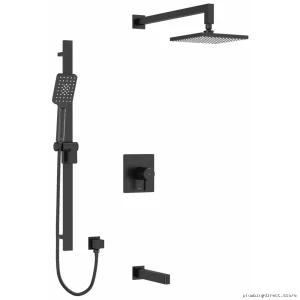 RioBel TKIT1345PXTQBK Black Tub & Shower Faucet Trim - Modern Bathroom Upgrade