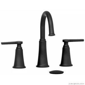Momenti Widespread C-Spout Bath Faucet w/J-Handles & Eco-Friendly Low-Flow – Black