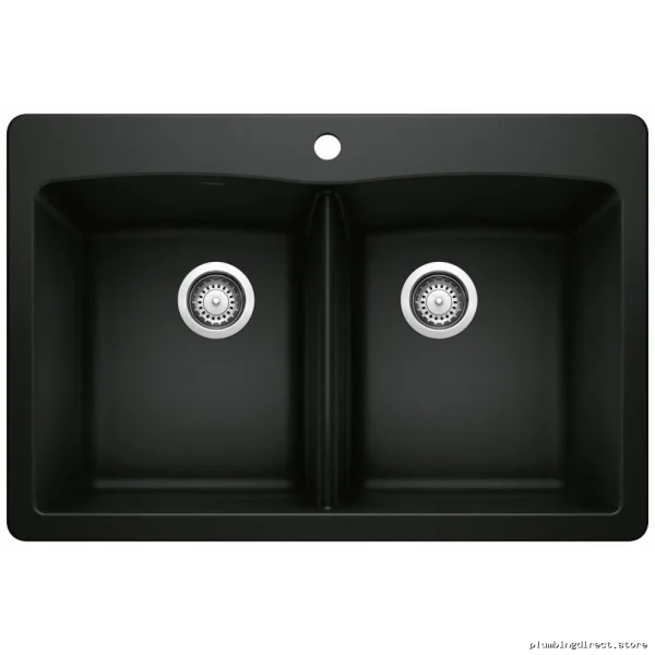 Blanco Coal Black Silgranit Double Bowl Kitchen Sink 210 Model