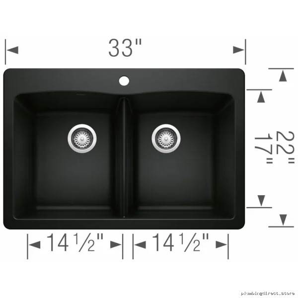 Blanco Coal Black Silgranit Double Bowl Kitchen Sink 210 Model - Image 2