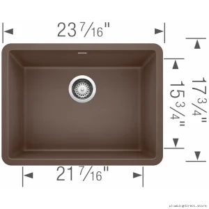 Blanco 24-Inch Single Bowl Undermount Silgranit Sink - Modern & Durable by Precis U