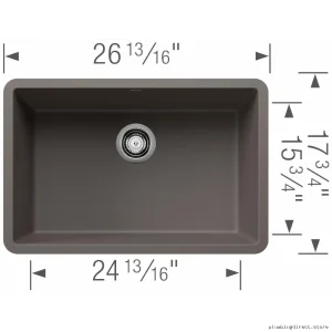 BLANCO Undermount Silgranit Kitchen Sink - 27" Single Bowl in Volcano Gray