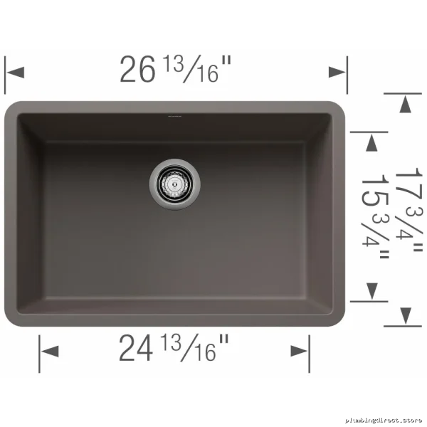 BLANCO Undermount Silgranit Kitchen Sink - 27" Single Bowl in Volcano Gray