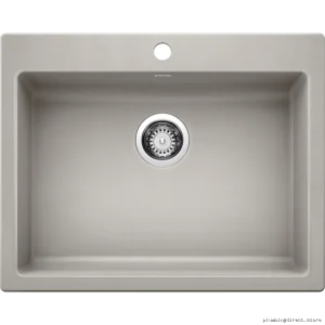 Blanco 402269 ADA/CSA Compliant Single Bowl Dual Mount Silgranit Kitchen Sink - Concrete Gray