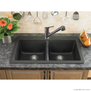 Blanco Anthracite Dual-Bowl Silgranit Drop-In Kitchen Sink