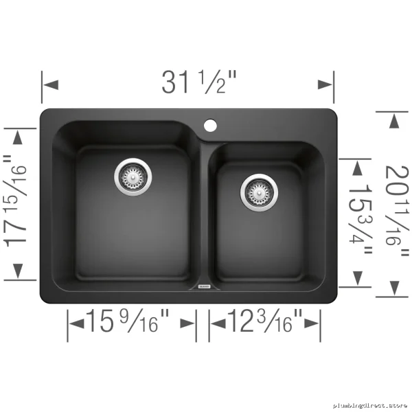 Blanco Anthracite Silgranit Drop-In Kitchen Sink 1.75 Bowl Model 401134
