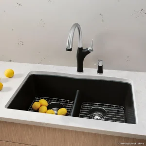 Blanco Anthracite Silgranit Undermount Sink - Diamond U 2-Bowl Low Divide 401834