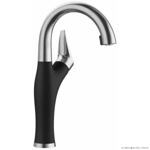 Blanco Artona Bar Faucet: Hidden Pulldown Spray in Stainless & Coal Black