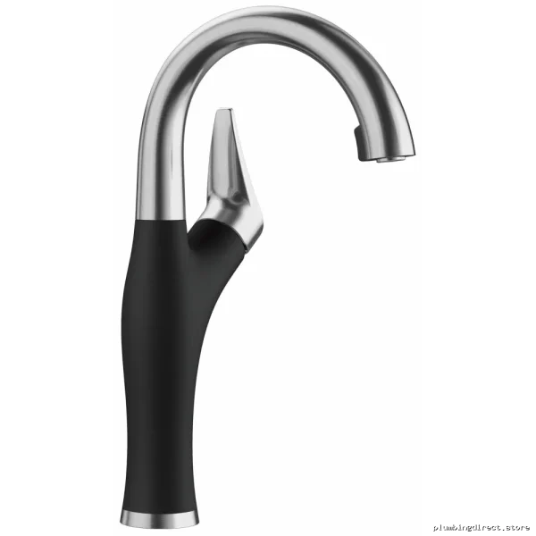 Blanco Artona Bar Faucet: Hidden Pulldown Spray in Stainless & Coal Black